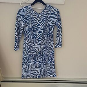 Bo & NIC Blue and White Patterned Dress, size small